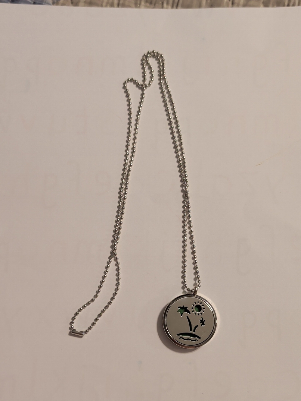 Silver Palm Tree Locket Diffuser Necklace